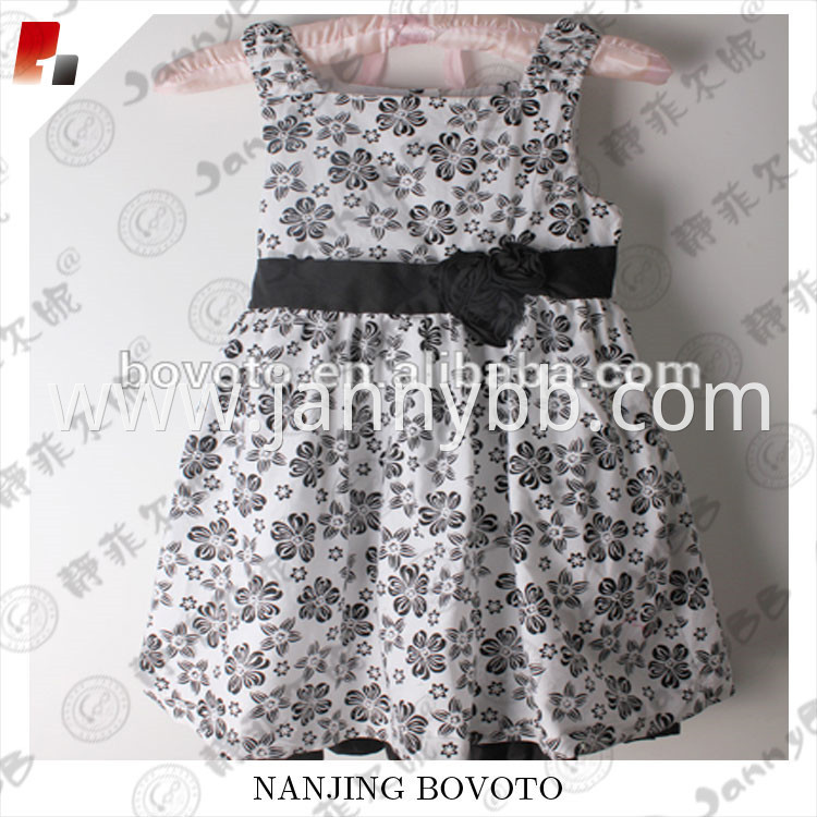 black flower printed dress01